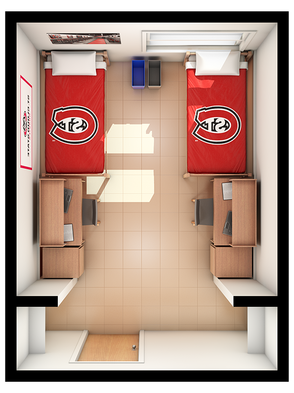 3D top view of Case room